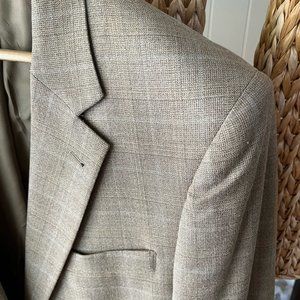 Joseph A Banks Tan Sports Coat - 40 Regular - Windowpane